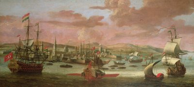 Holenderskie men-o-wojny i tureckie galery u wybrzeży Konstantynopola autorstwa Jacob Knyff