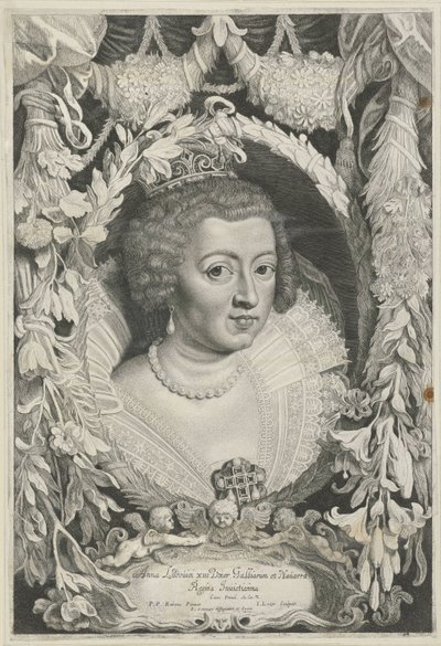 Portret van Anna van Oostenrijk Ferdynand II[us] i III[us] cesarze dynastii austriackiej (tytuł serii) autorstwa Jacob Louys