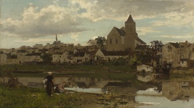 Holenderski: Gezicht op Montigny-sur-Loing Widok na Montigny-sur-Loing autorstwa Jacob Maris