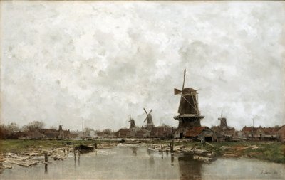 Pięć wiatraków autorstwa Jacob Maris