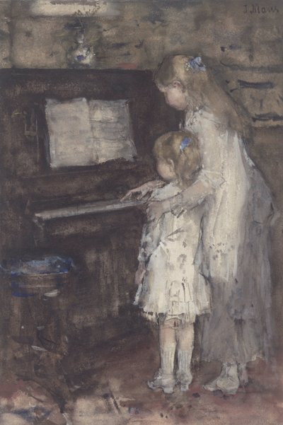 Dwie dziewczyny przy fortepianie autorstwa Jacob Maris