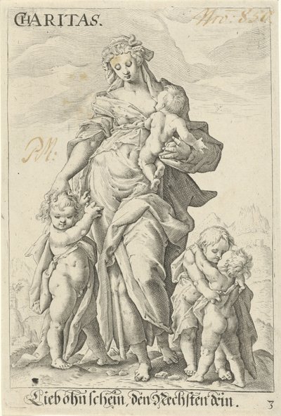 Liefde (organizacja charytatywna) Dobroczynność (tytuł na obiekcie) autorstwa Jacob Matham (attributed to)