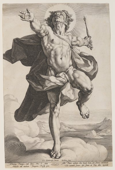Apollo w chmurach autorstwa Jacob Matham