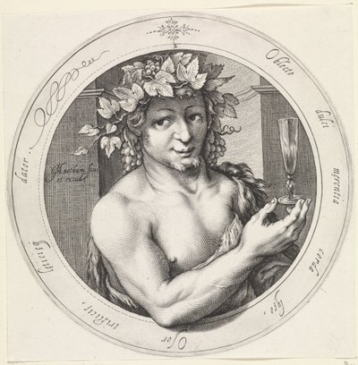 Bachus ze szkłem Wenus, Bachus i Ceres (tytuł serii) autorstwa Jacob Matham