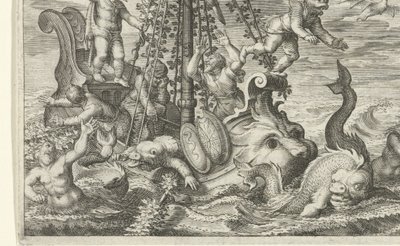 Bachus zamienia swoich porywaczy w delfiny autorstwa Jacob Matham