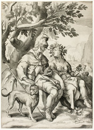 Corydon i Sylwia autorstwa Jacob Matham