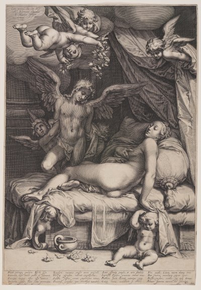 Kupidyn i Psyche autorstwa Jacob Matham