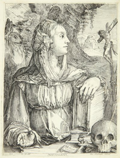 Skruszona Maria Magdalena autorstwa Jacob Matham