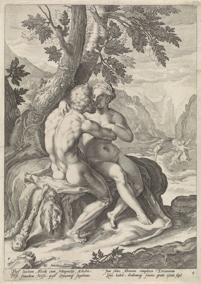 Herkules i Deianira Loves of the Gods (tytuł serii) autorstwa Jacob Matham
