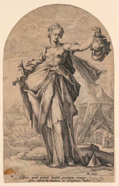 Judith, z serii „Bohaterowie Starego Testamentu” autorstwa Jacob Matham