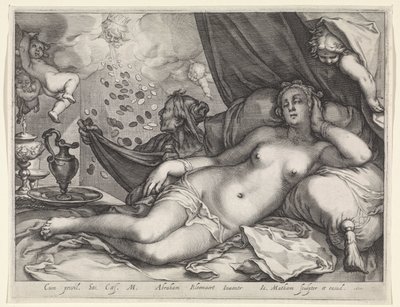 Jowisz i Danae autorstwa Jacob Matham