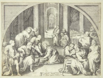 Chrystus myje stopy apostołom”. autorstwa Jacob Matham