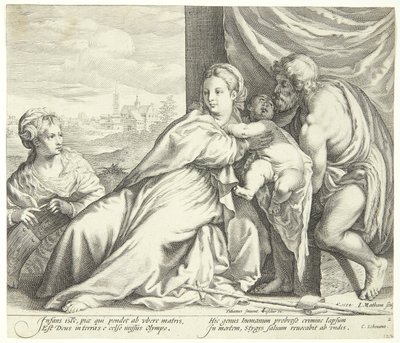Madonna z Dzieciątkiem ze św. Janem Chrzcicielem i św. Katarzyną autorstwa Jacob Matham