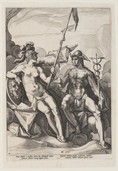 Pallas Atena i Merkury autorstwa Jacob Matham