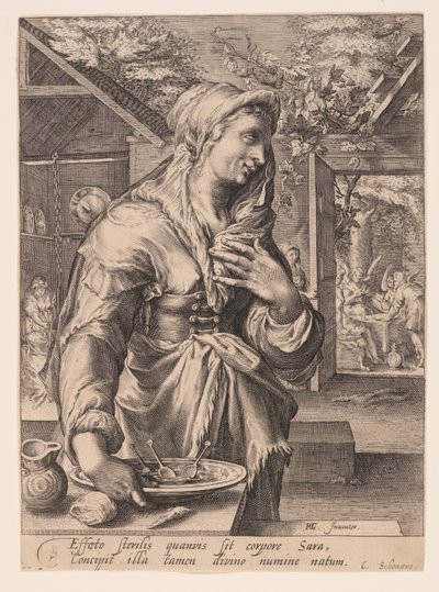 Sara, z książki Żony patriarchów autorstwa Jacob Matham