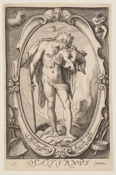 Saturnus (Saturn), z Siedmiu planet autorstwa Jacob Matham