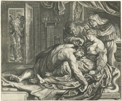 Samson i Dalila autorstwa Jacob Matham