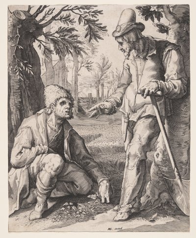 Dwóch chłopów autorstwa Jacob Matham
