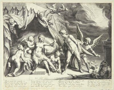 Wenus i Mars odkryte przez Apollo autorstwa Jacob Matham