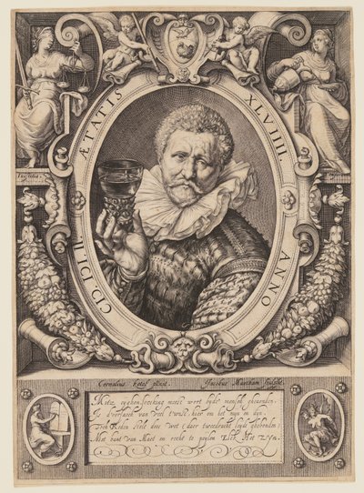 Vincent Jacobsz. Coster, handlarz winem autorstwa Jacob Matham