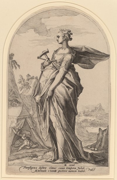 Więzienie i siostra autorstwa Jacob Matham after Hendrik Goltzius