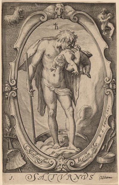 Saturn autorstwa Jacob Matham after Hendrik Goltzius