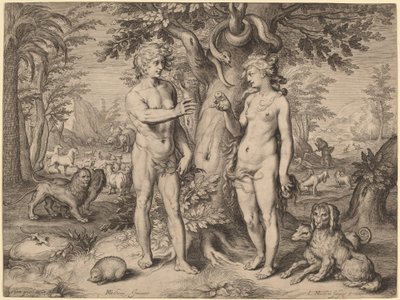 Upadek człowieka autorstwa Jacob Matham, after Hendrik Goltzius