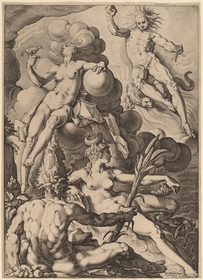 Cztery Żywioły autorstwa Jacob Matham after Hendrik Goltzius