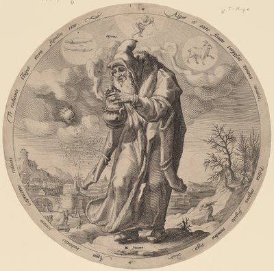 Zima autorstwa Jacob Matham after Hendrik Goltzius