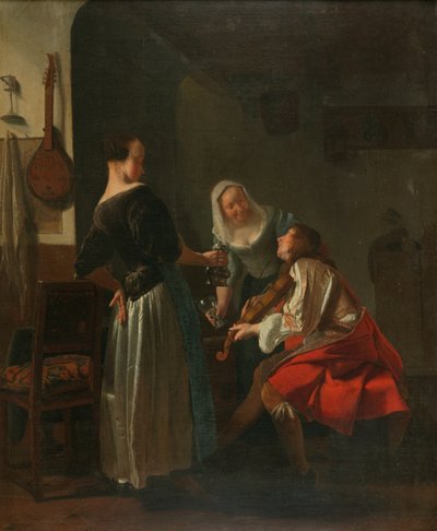 Wesoła kompania, ok. 1665 (olej na płótnie) autorstwa Jacob Lucasz Ochtervelt