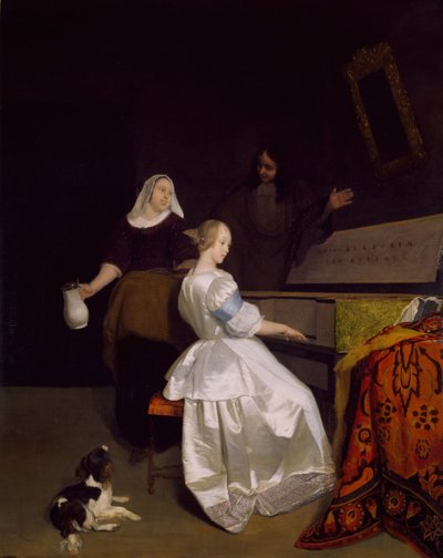 Lekcja muzyki, 1670-72. autorstwa Jacob Lucasz Ochtervelt