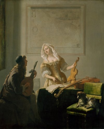 Lekcja muzyki, 1671. autorstwa Jacob Lucasz Ochtervelt