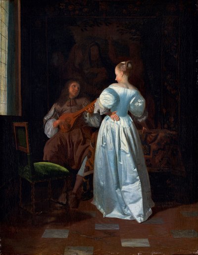 Serenada, ok. 1669 (olej na płótnie) autorstwa Jacob Ochtervelt