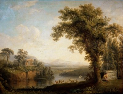 „Zabytkowy krajobraz z grobowcem Faetona”, 1785. autorstwa Jacob Philip Hackert
