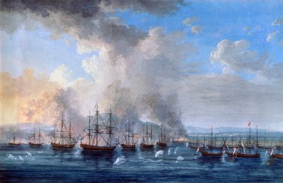 „Bitwa rosyjsko-turecka pod zamkiem Damietta 1770”, 1770-1772. autorstwa Jacob Philip Hackert