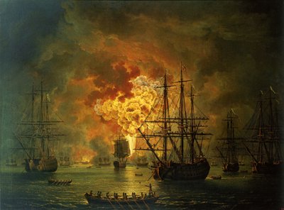 د چیسما په خلیج کې د ترکیې د بیړیو ویجاړول، 1772 پولی autorstwa Jacob Philippe Hackert
