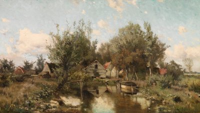Krajobraz w pobliżu Waasmunster (olej na płótnie) autorstwa Jacob Rosseels