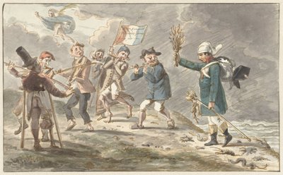 Karykatura o odwrocie Napoleona I Bonaparte z Rosji autorstwa Jacob Smies