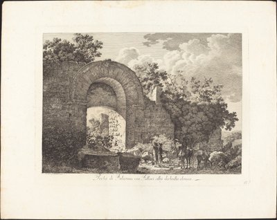 Brama Falerium, obecnie Fallari, zniszczone przez Etrusków miasto autorstwa Jacob Wilhelm Mechau