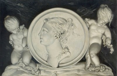 Flora w malowanym kole wspartym na pływających na chmurkach puttach (para 421581) autorstwa Jacob Xavery