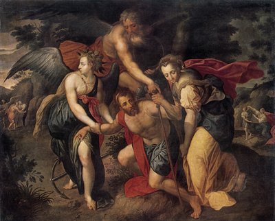 Trzy wieki człowieka, alegoria, koniec XVI w. autorstwa Jacob de Backer