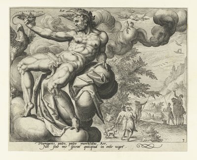 Żywioł powietrza Aer (tytuł na obiekcie) Cztery żywioły (tytuł serii) autorstwa Jacob de Gheyn (II) (attributed to)