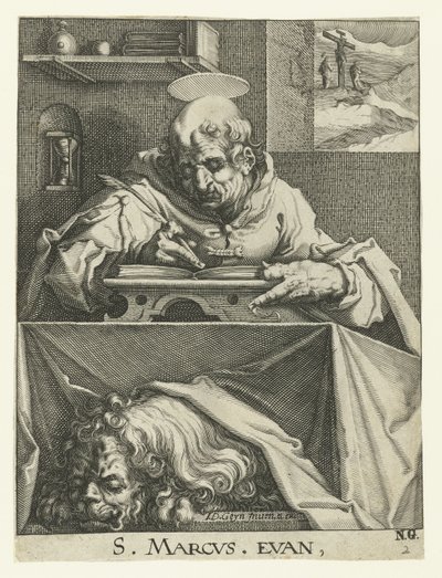 Ewangelista Marek Czterej ewangeliści (tytuł serii) autorstwa Jacob de Gheyn (II) (workshop of)