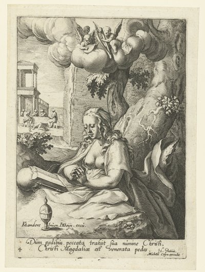 Maria Magdalena jako skruszona grzesznica Ośmiu skruszonych grzeszników ze Starego i Nowego Testamentu (tytuł serii) autorstwa Jacob de Gheyn (II) (workshop of)