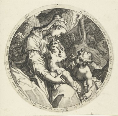 Maryja z Dzieciątkiem Jezus i Janem Chrzcicielem autorstwa Jacob de Gheyn (II) (workshop of)