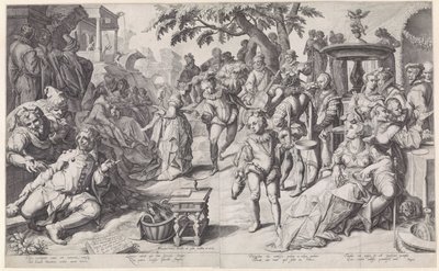 Syn marnotrawny trwoni pieniądze autorstwa Jacob de Gheyn (II)