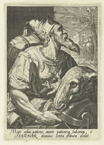 Przodek Issachar Przodkowie Izraela (tytuł serii) Dwunastu synów Jakuba (tytuł serii) autorstwa Jacob de Gheyn (II)
