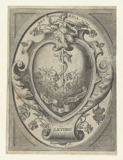 Herb lejdejskiej komnaty retorycznej Miłości jest fundamentem autorstwa Jacob de Gheyn (II)