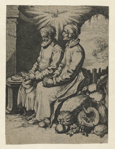 Stara para się modli spokój ducha autorstwa Jacob de Gheyn (III) (attributed to)