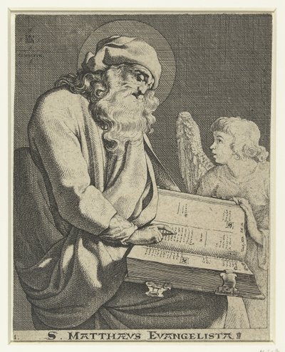 Ewangelista Mattheüs S. Matthaeus Evangelista (tytuł na obiekcie) autorstwa Jacob de Gheyn (III)
